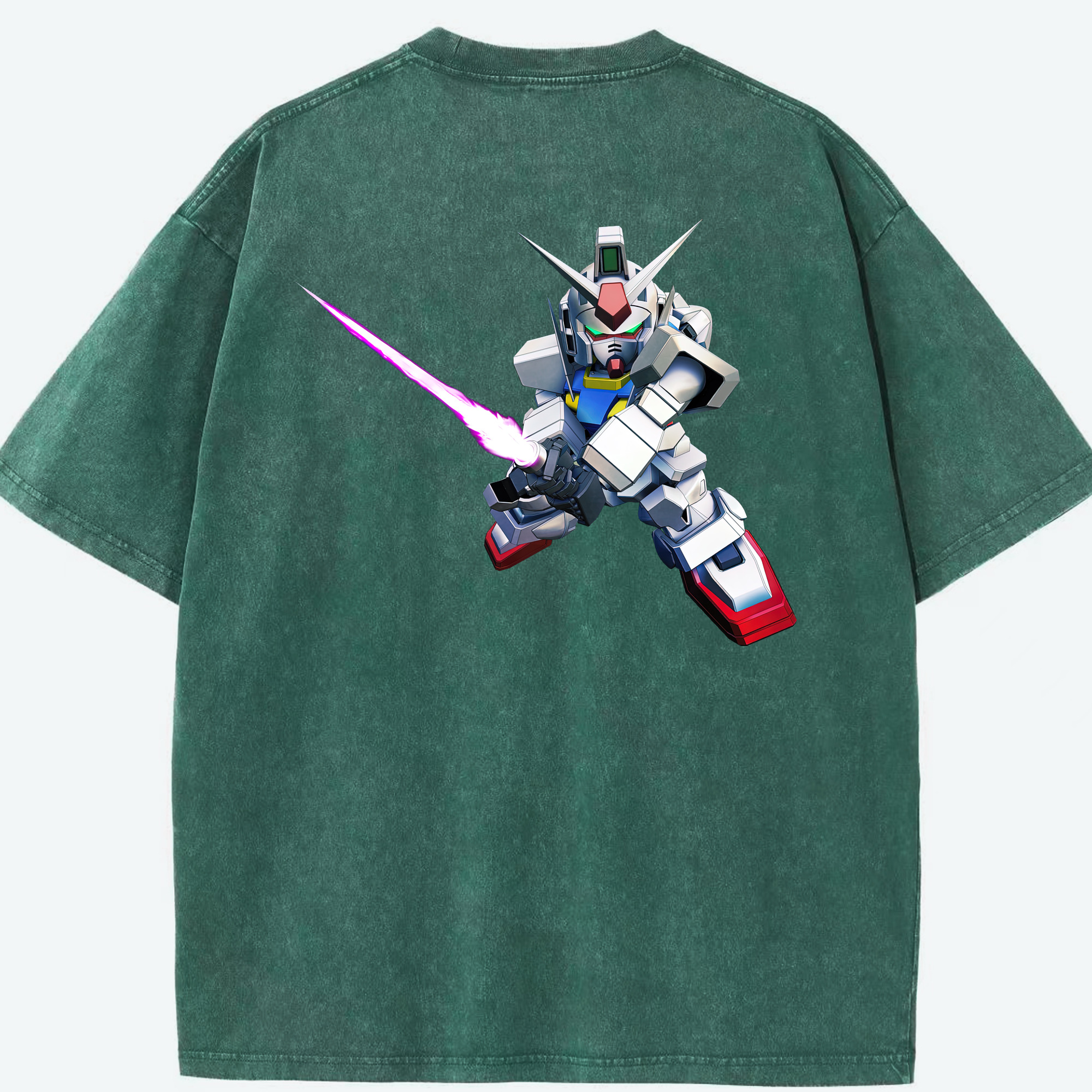 （画像用） 機動戦士ガンダム Mobile Suit Gundam 綿100% ヴィンテージ風 半袖Tシャツ（背面プリント）